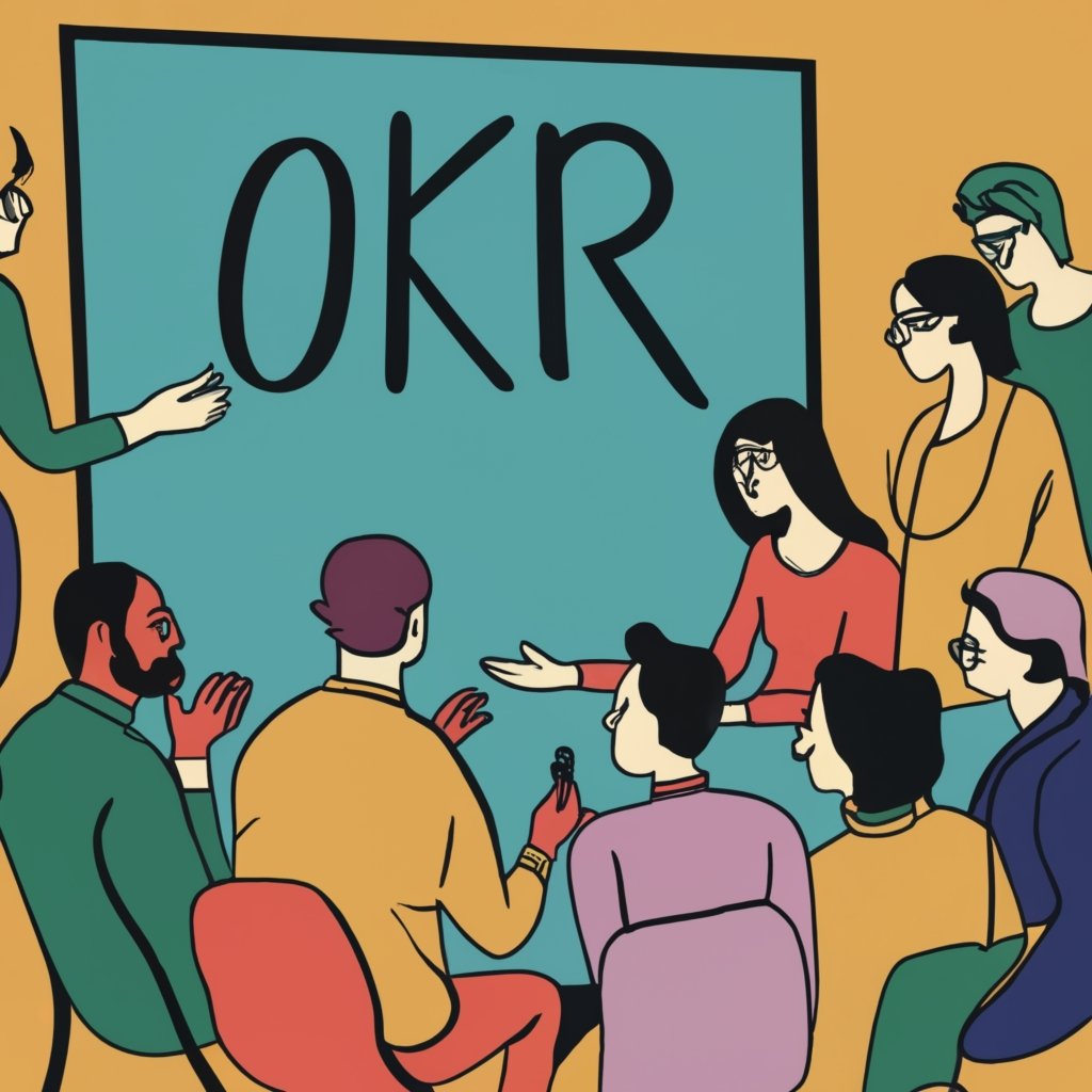 A group of employees leveraging OKRs
